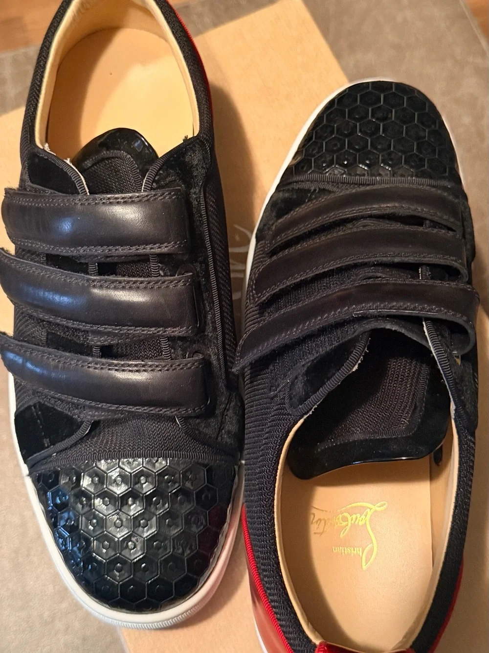 Christian Louboutin Black Sneakers with Red Heel Accent